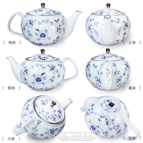 画像8: TEAROAD5000 青風花鳥 [ ティーポット 550cc ステンレス茶こし付 ] 日本製 (8)